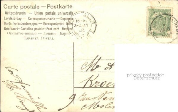 Neujahr Veilchen Korb Litho – Bild 2
