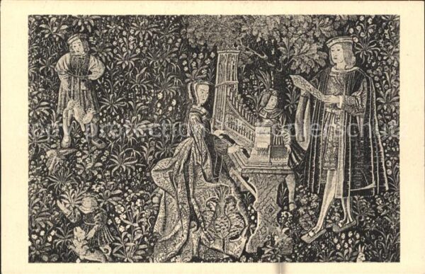 Tapisserie Tapete Wandteppich Musee Angers La Dame de Rohan a l'orgue
