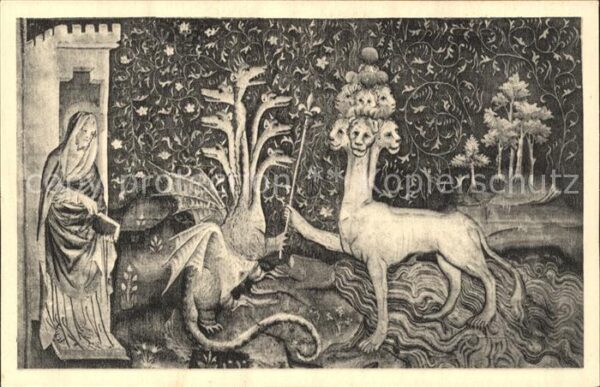 Tapisserie Tapete Wandteppich Musee Angers Apocalypse Le Dragon remet