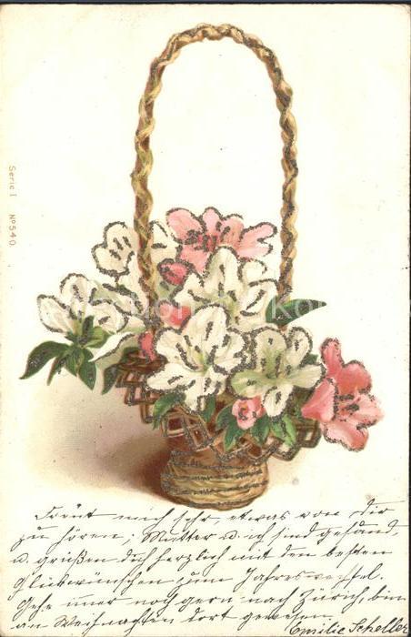 Blumen Korb Litho