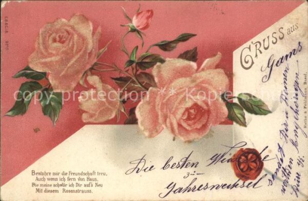 Rosen Gedicht Siegel Litho