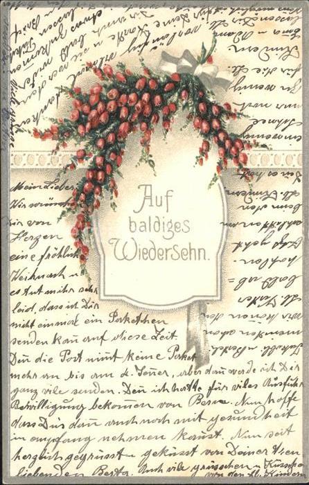 Blumen Wiedersehen Litho