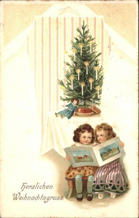 Weihnachten Kinder Buch Puppe Weihnachtsbaum Kerzen