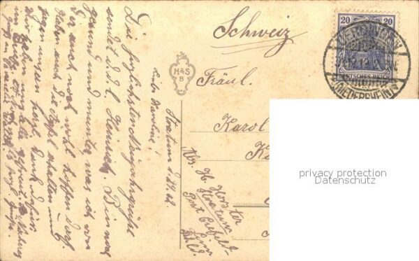 Neujahr Vase Brief Kleeblätter Litho – Bild 2