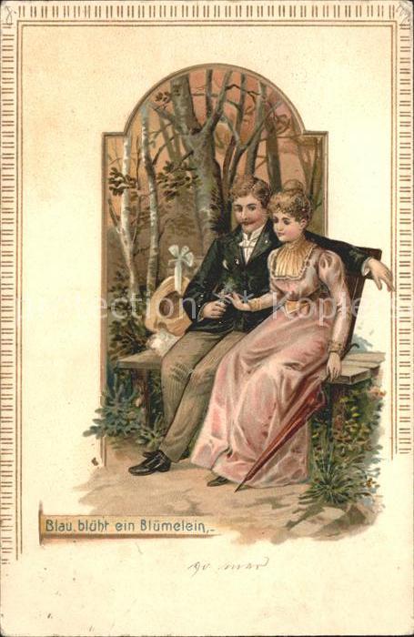 Paare Blau blüht ein Blümelein Litho