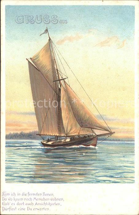 Segelboote Gedicht Litho