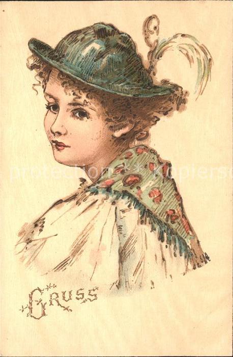 Trachten Frau Litho