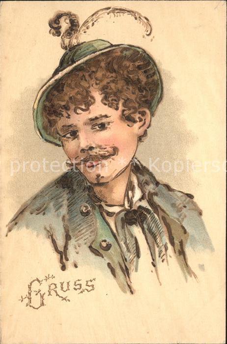 Trachten Mann Litho