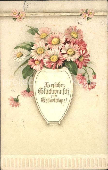 Geburtstag Gänseblümchen Litho