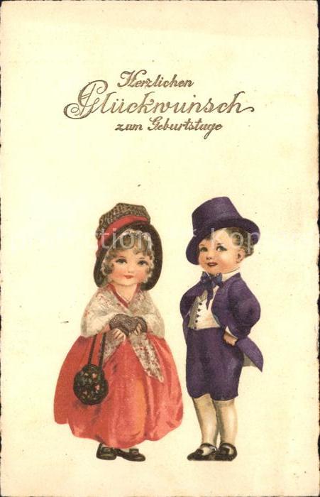Kinder Child Enfants Glückwunsch Geburtstag Mode Hutmode