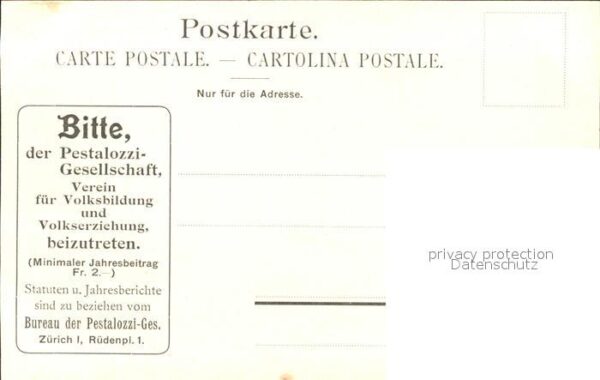Pestalozzi Heinrich Künstlerkarte K. Grob – Bild 2