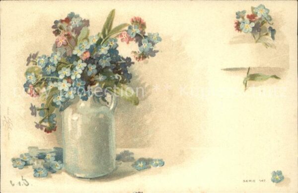 Blumen Vergissmeinnicht Litho