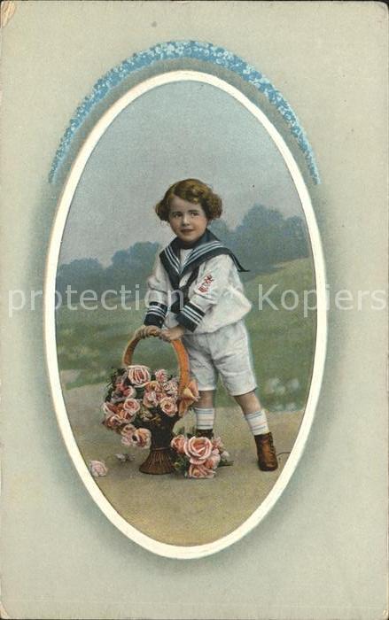 Kinder Child Enfants Matrosenanzug Rosen