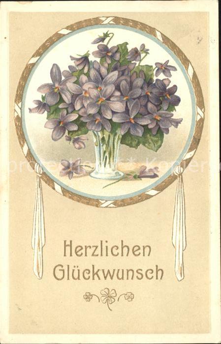 Glueckwunsch Veilchen Litho