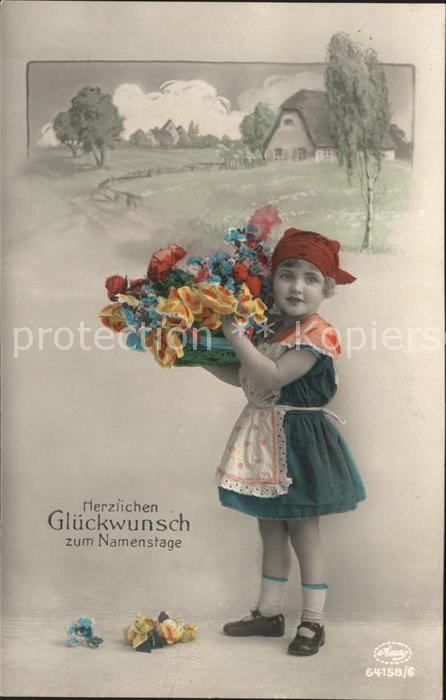 Foto Amag Nr. 64158/6 Kind Glückwunsch Namenstag Blum