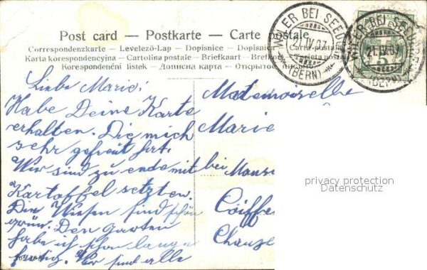 Rosen Vergissmeinnicht Gedicht Gruss Litho – Bild 2