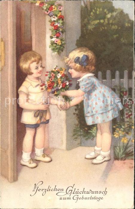 Geburtstag Glückwunsch Blumen Kinder
