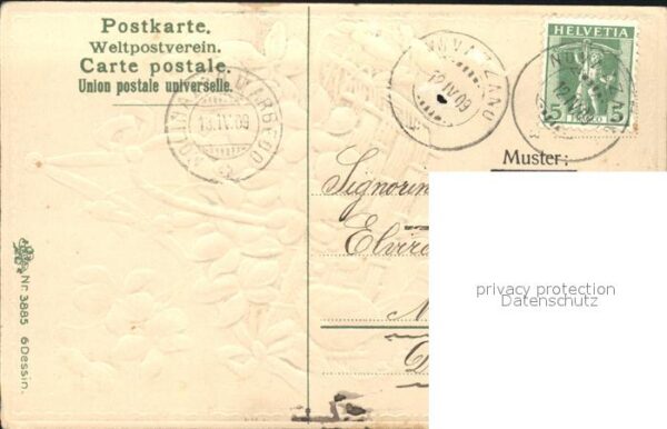 Blumen Veilchen Korb Litho – Bild 2