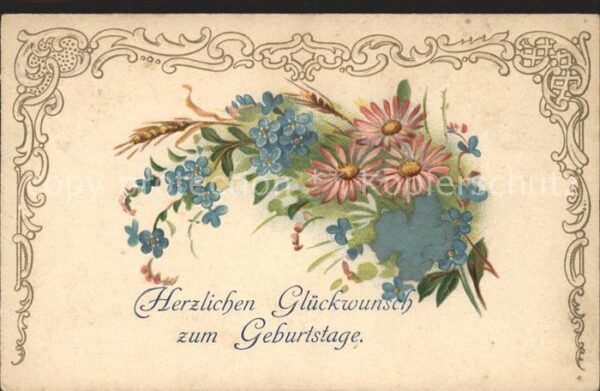 Geburtstag Glückwunsch Vergissmeinnicht Margeriten