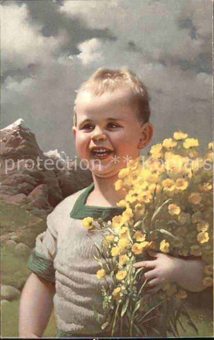 Kinder Child Enfants Berge Blumen