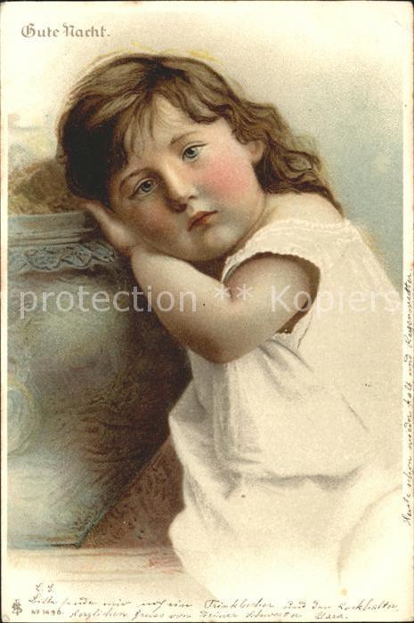 Kinder Child Enfants Gute Nacht Litho