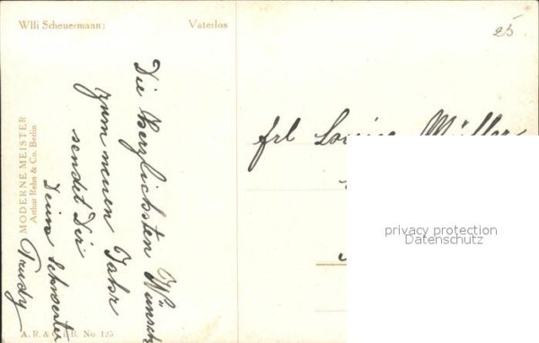 Kuenstlerkarte Willi Scheuermann Vaterlos Moderne-Meis – Bild 2