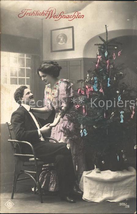 Foto OePG Nr. 3125/26 Paar Weihnachtsbaum Weihnachten