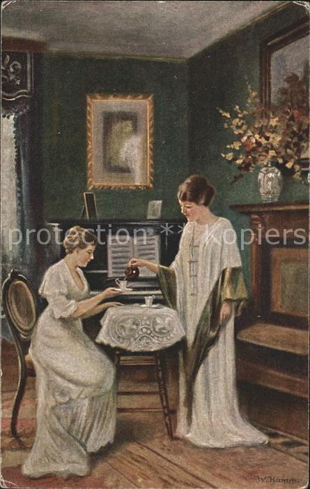 Kuenstlerkarte W. Hamm Musikpause Deutsche Kunst Nr. 6