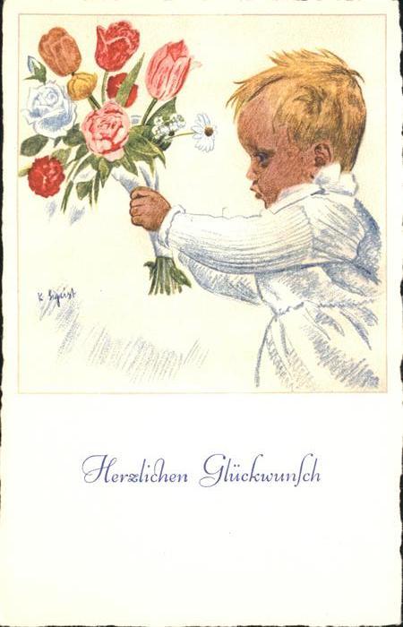 Glueckwunsch Kind Rosen Tulpen Margeriten