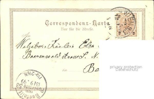 Hufeisen Tauben Vergissmeinnicht Gedicht Litho – Bild 2