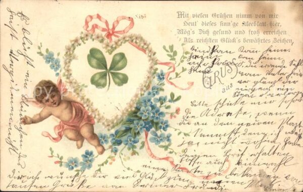 Engel Herz Kleeblatt Vergissmeinnicht Gedicht