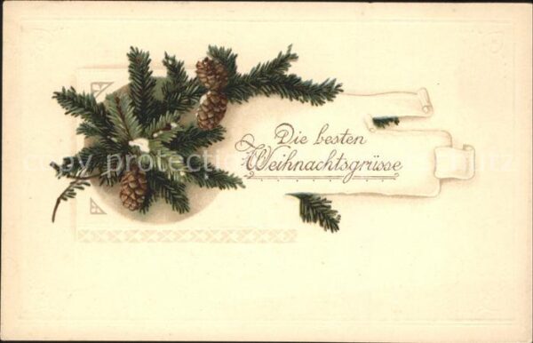 Weihnachten Tannenzapfen Litho