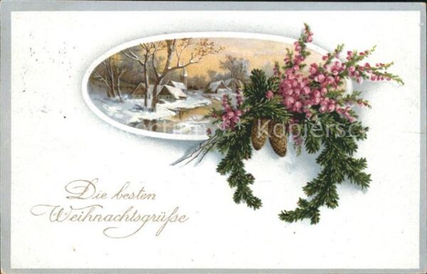 Weihnachten Tannenzapfen Litho