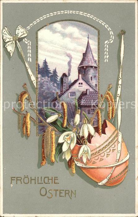 Ostern Easter Paques Osterei Schneeglöckchen Weidenkätzchen