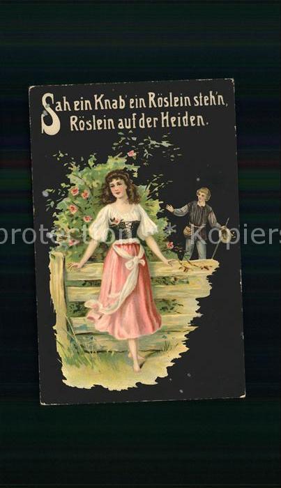 Frauen Heidenröslein Litho