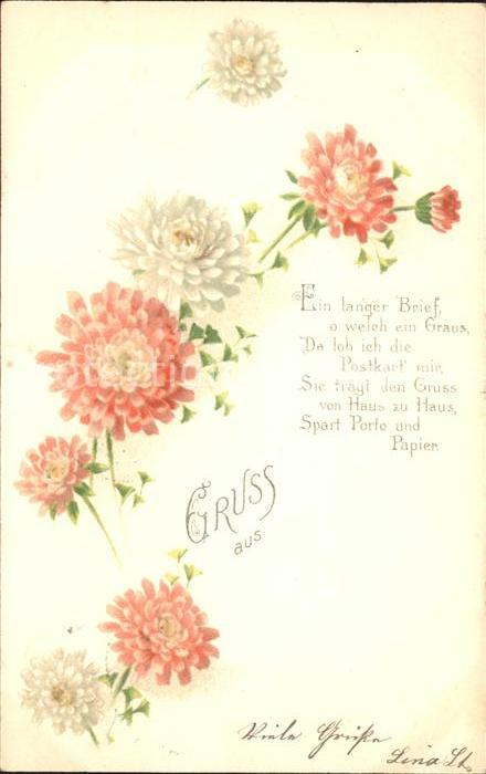 Blumen Dahlien Gedicht Litho