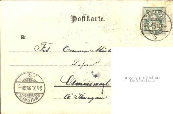 Blumen Paar Pfeife Trachten Litho – Bild 2