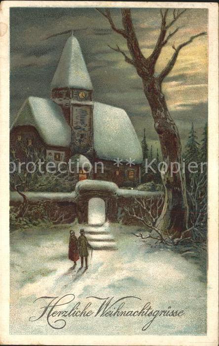 Verlag Amag Nr. 1734 Weihnachten Kirche Litho