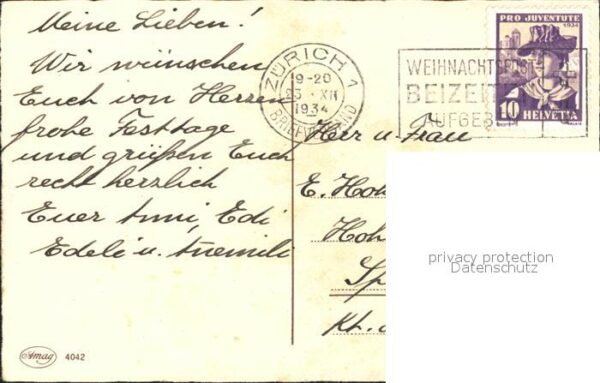 Verlag Amag Nr. 4042 Tannenzapfen Kerzen Litho – Bild 2