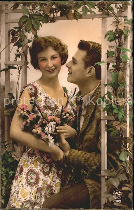 Foto PC Paris Nr. 7049 Paar Poesie Blumen