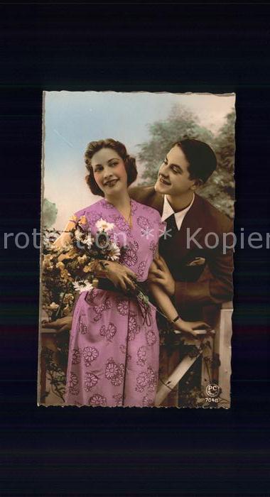 Foto PC Paris Nr. 7048 Paar Poesie Blumen