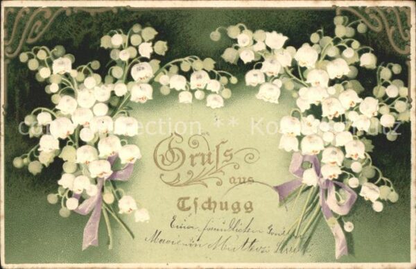 Maigloeckchen Gruss aus Tschugg Litho