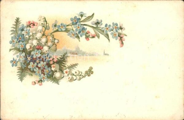 Maigloeckchen Vergissmeinnicht Litho