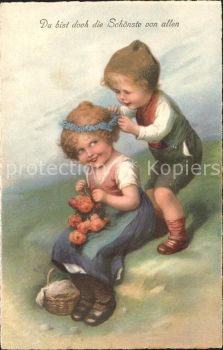Kinder Child Enfants Rosen Vergissmeinnicht