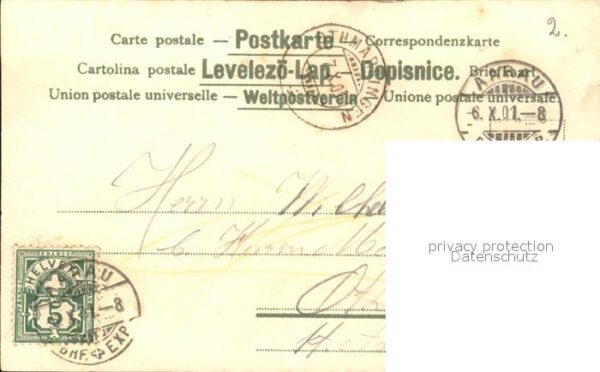 Kleeblatt Cloverleaf Trebol Trefle Hufeisen Vergissmeinnicht Gedicht Litho – Bild 2