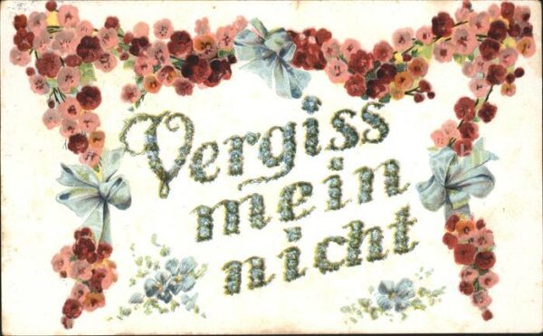 Blumen Schleifen Litho