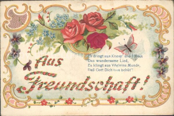 Schmetterlinge Rosen Vergissmeinnicht Veilchen Gedicht
