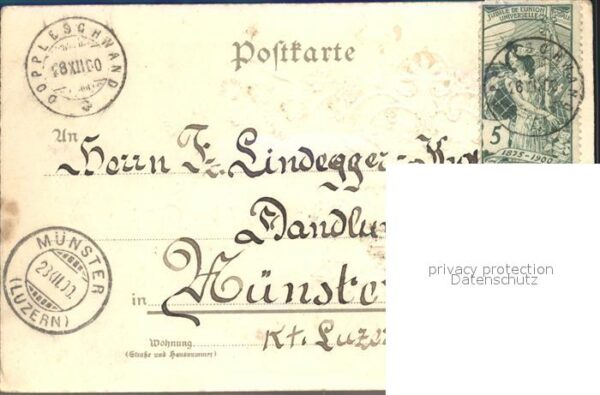 Tauben Rosen Vergissmeinnicht Neujahr Litho – Bild 2