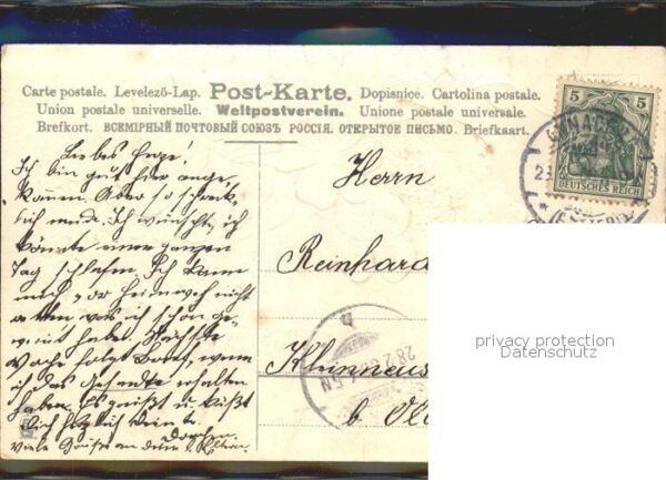 Kleeblatt Cloverleaf Trebol Trefle Vergissmeinnicht Gedicht Anker Litho – Bild 2