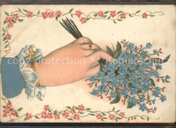 Blumen Vergissmeinnicht Hand Armband Ring Lith